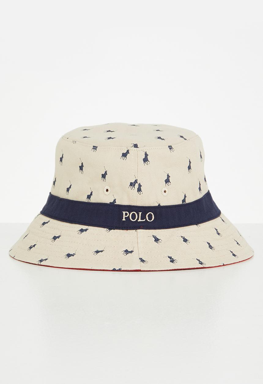 POLO - Classic monogram reversible bucket - red