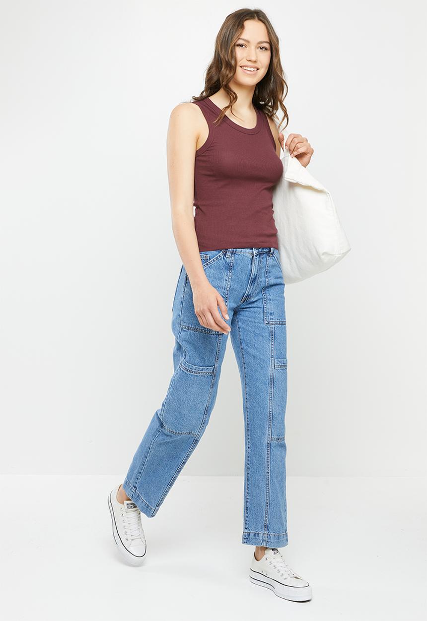 Cotton On - The one organic rib scoop tank - alumni mauve