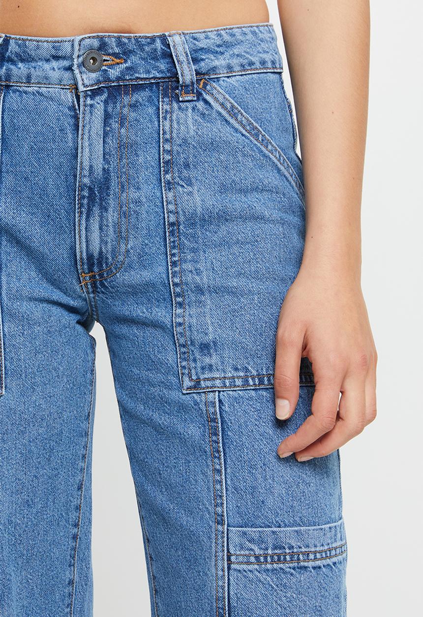 Cotton On - Utility straight leg jean - stormy blue