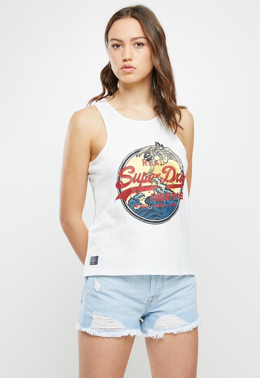 Superdry. - Vintage vl narrative vest - white