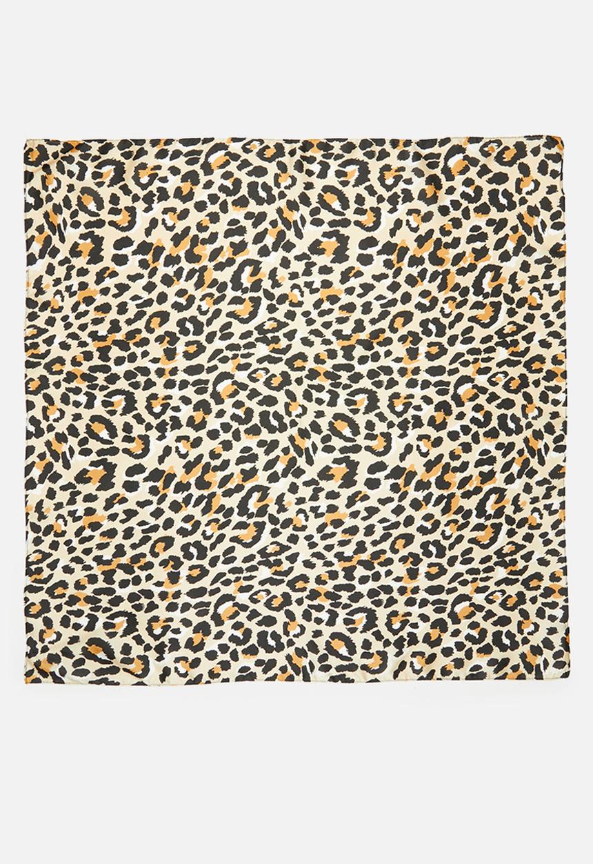 Superbalist - Leopard print neckerchief - beige & black