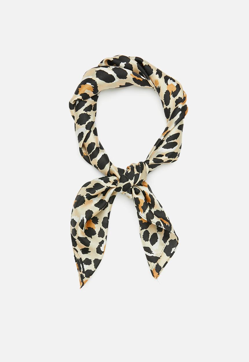 Superbalist - Leopard print neckerchief - beige & black