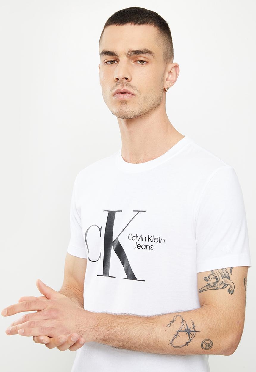 Calvin Klein - Dynamic ck center chest tee - bright white