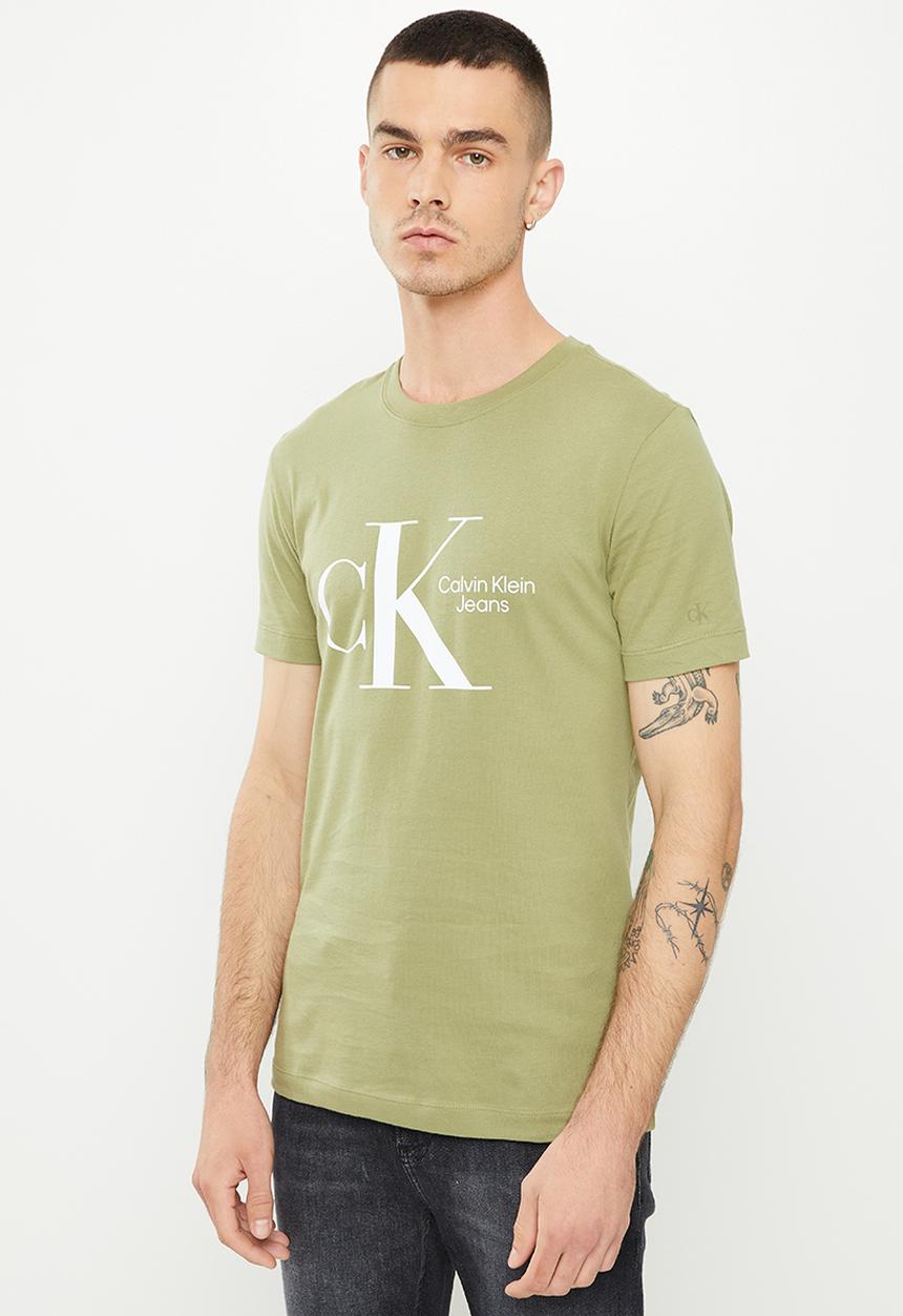 Calvin Klein - Dynamic ck center chest tee - faded olive
