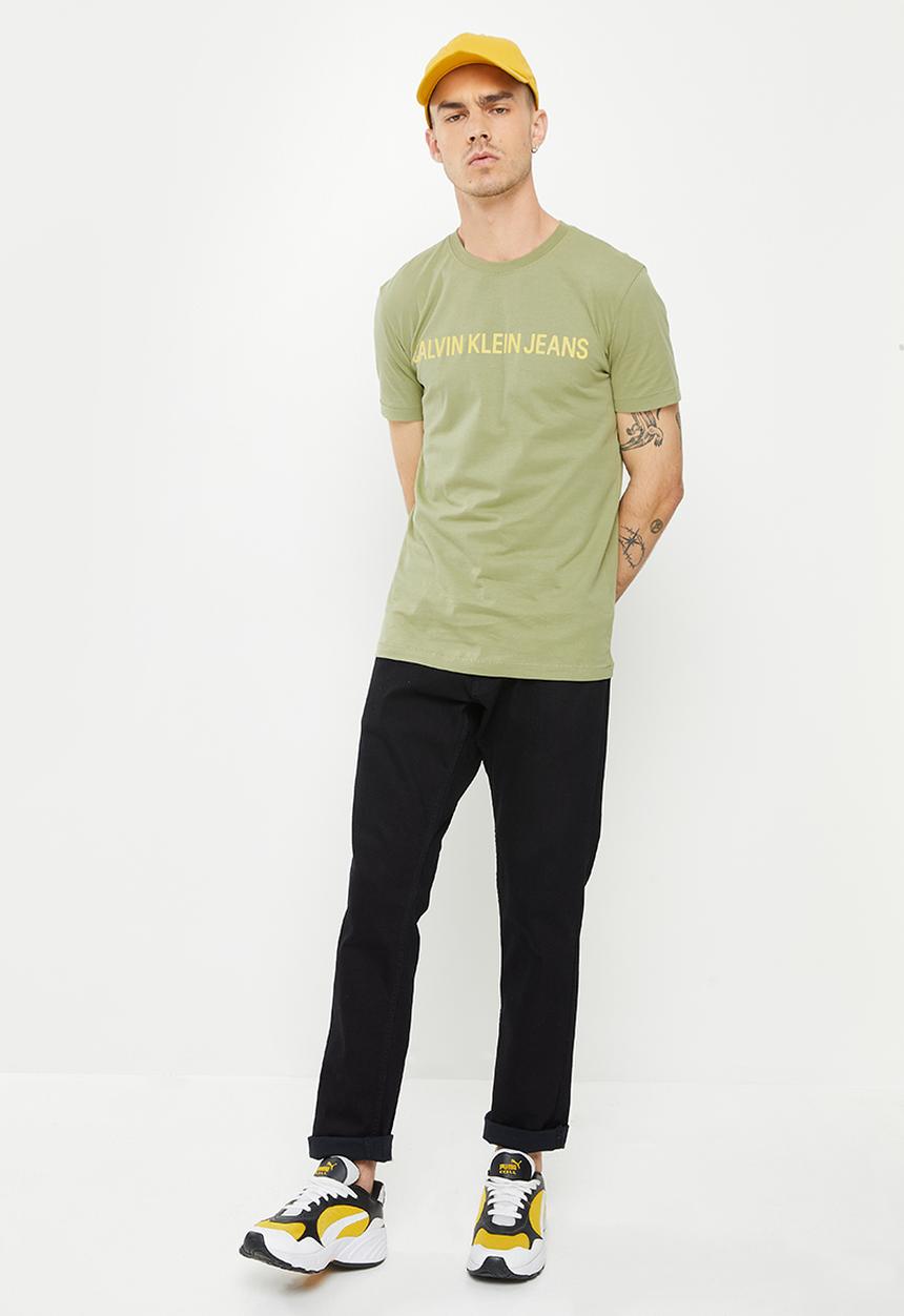 Calvin Klein - Institutional logo slim short sleeve tee - faded olive