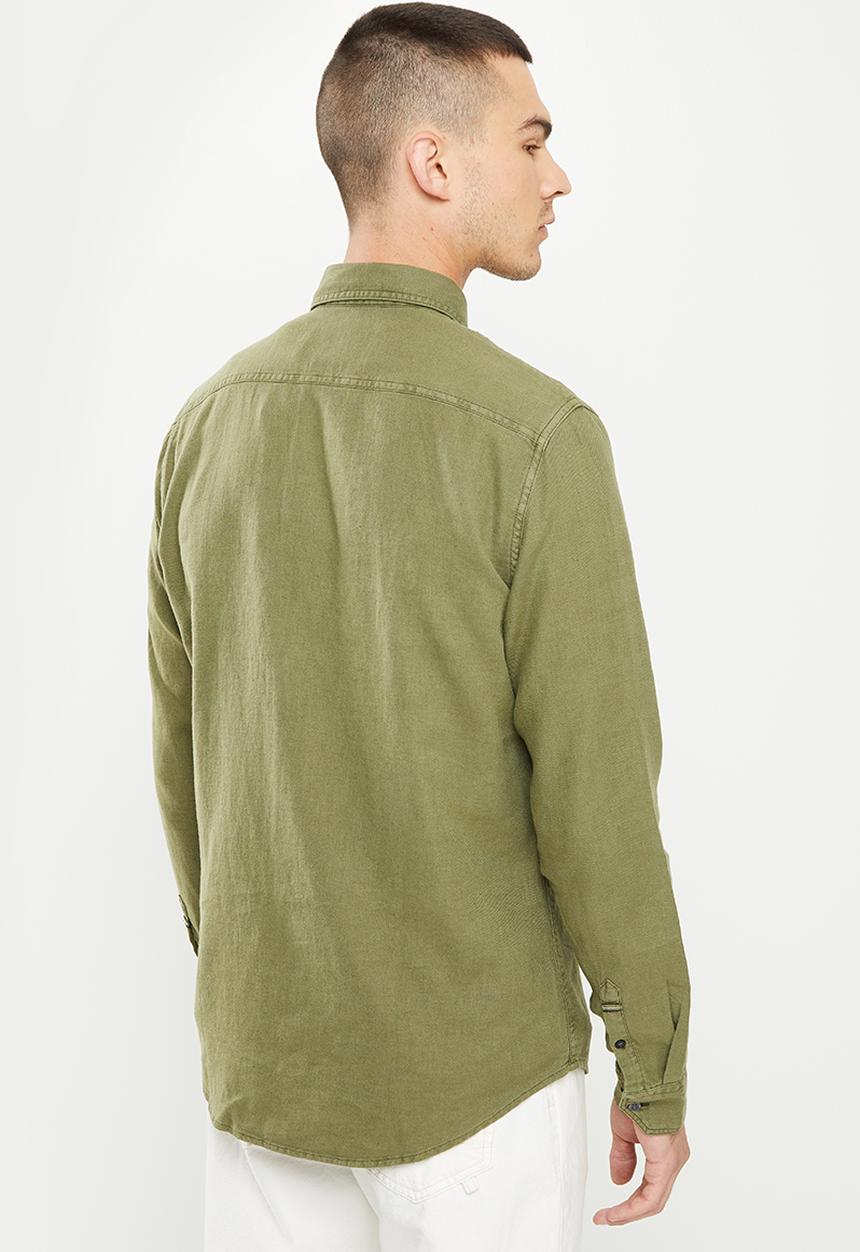 Calvin Klein - Linen blend shirt - burnt olive