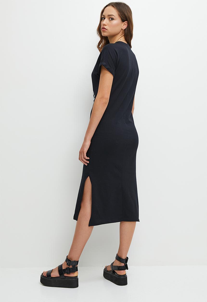 Blake - T-shirt midi dress -  black