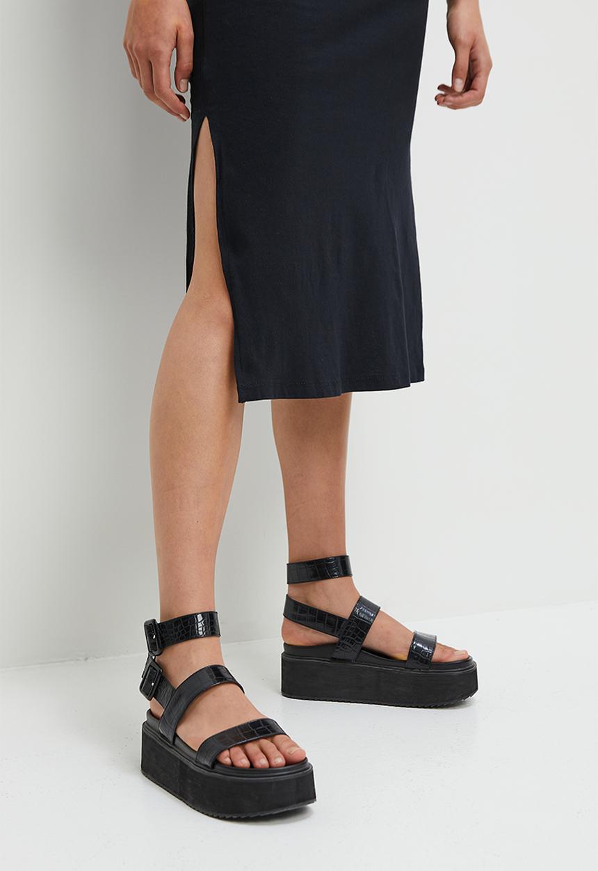 Blake - T-shirt midi dress -  black