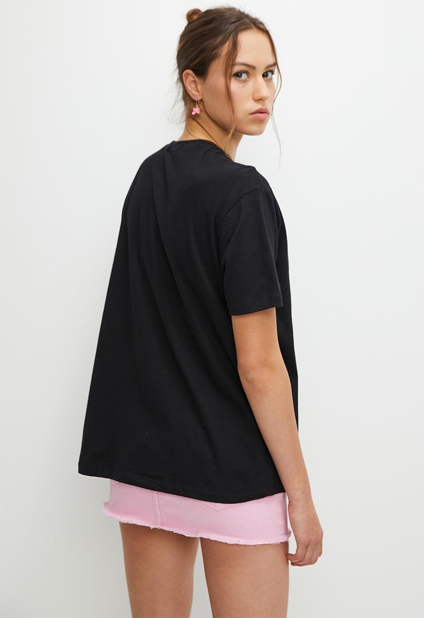 Blake - Graphic oversized tee -black