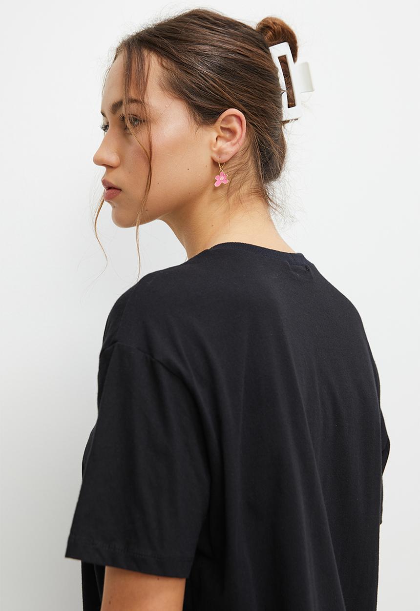 Blake - Graphic oversized tee -black