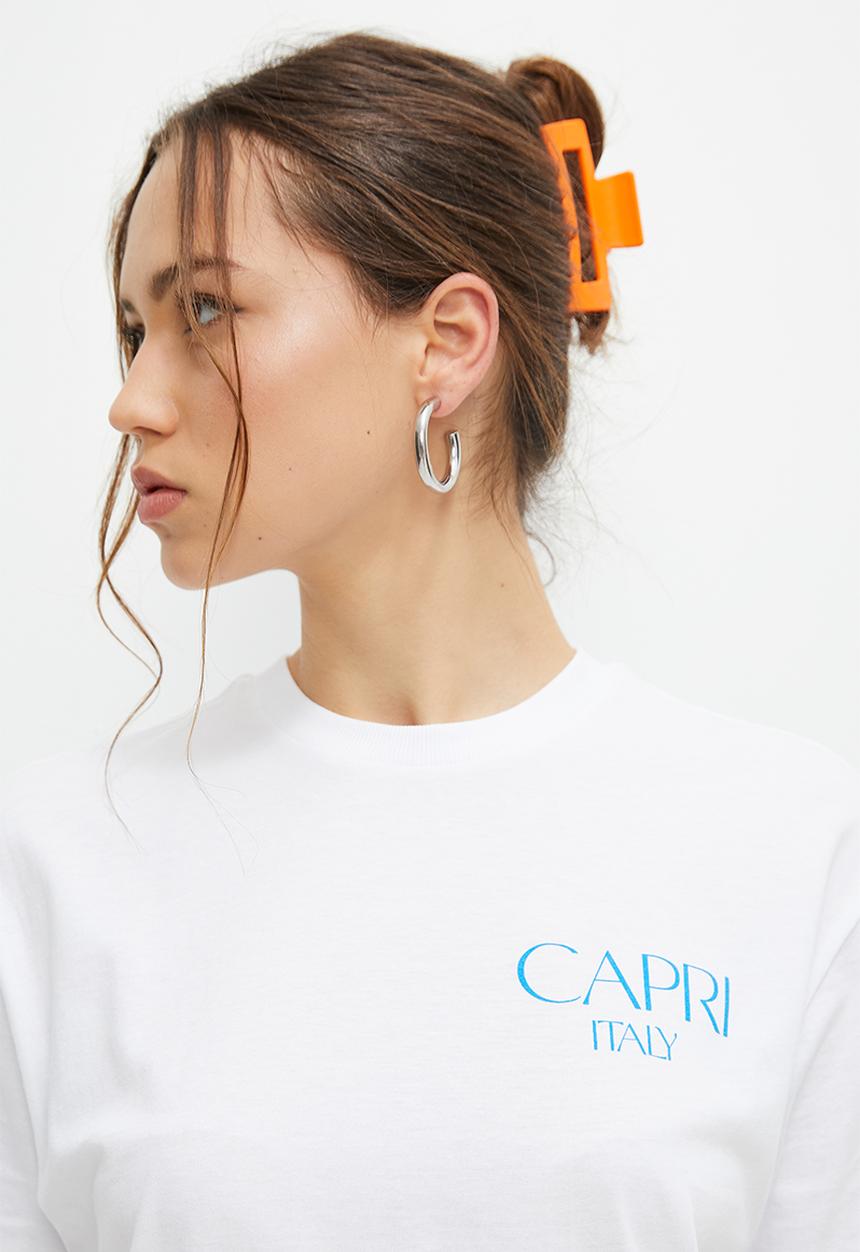 Blake - Graphic oversized tee - white