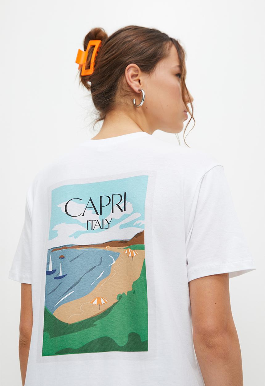 Blake - Graphic oversized tee - white