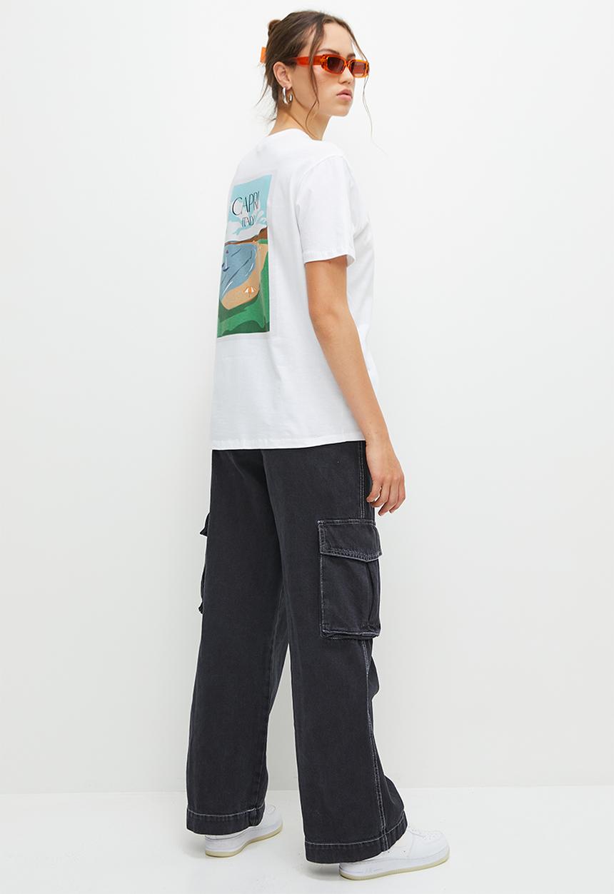 Blake - Graphic oversized tee - white