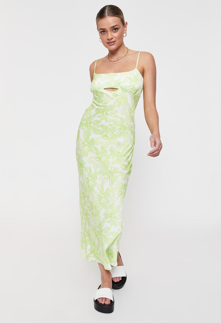 Supré  - Carla midi dress - daisy floral lemon lime