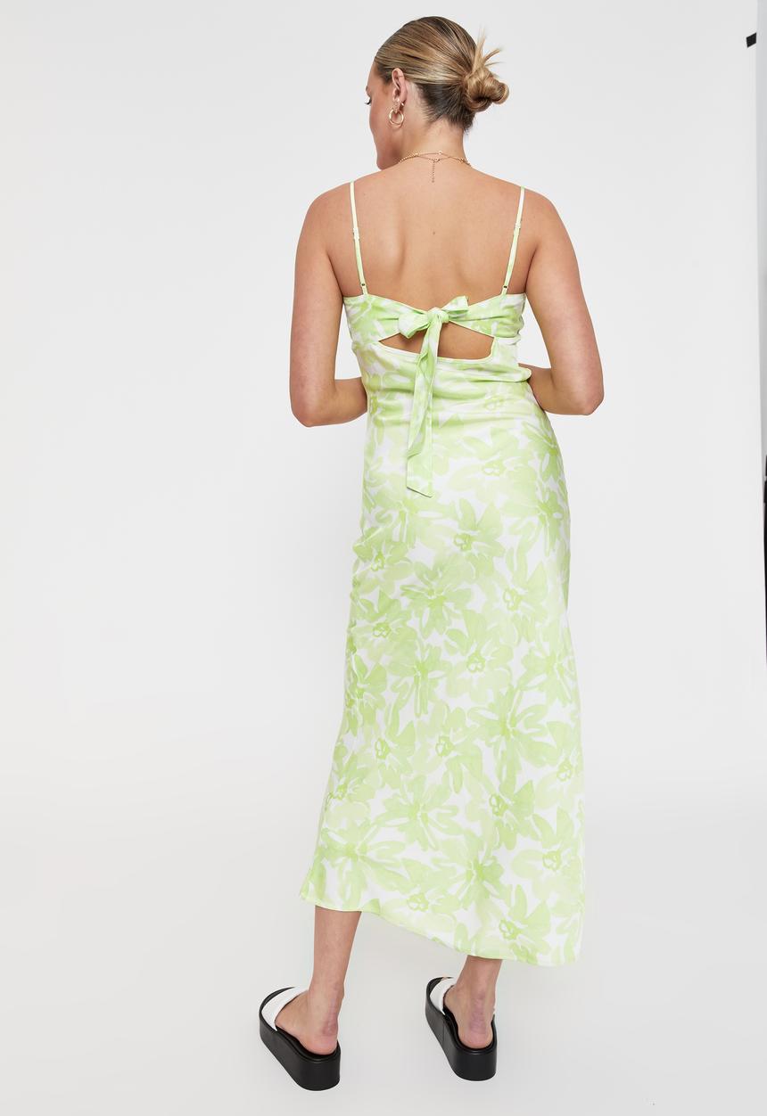 Supré  - Carla midi dress - daisy floral lemon lime