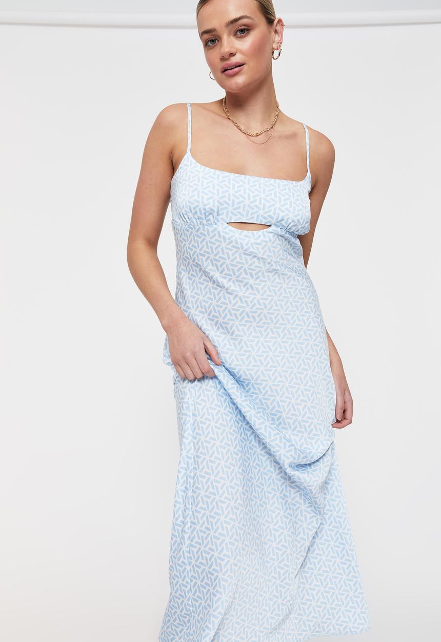 Supré  - Carla midi dress - donna geo periwinkle