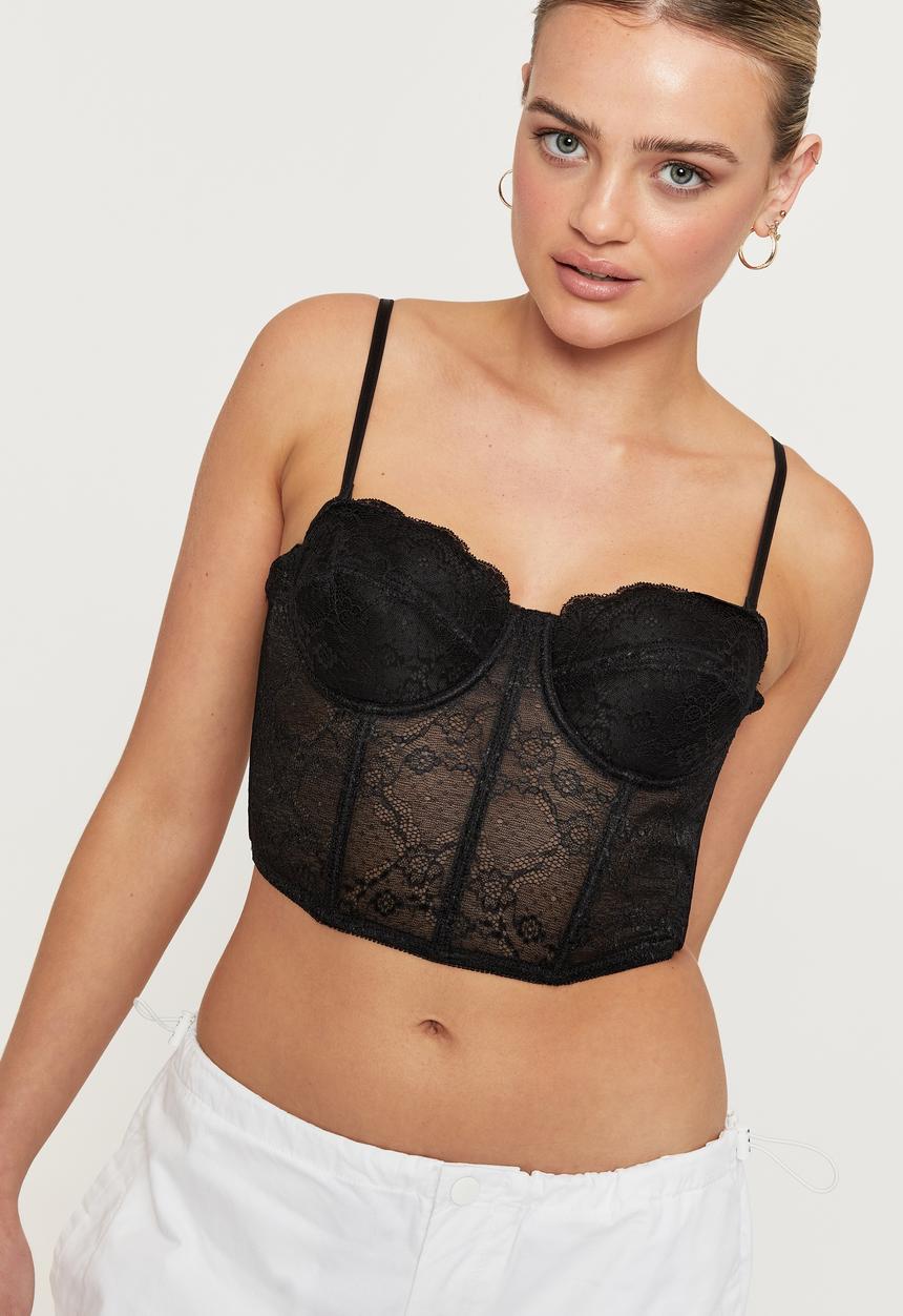 Supré  - Kate lace corset - black