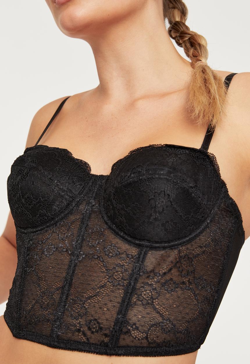 Supré  - Kate lace corset - black