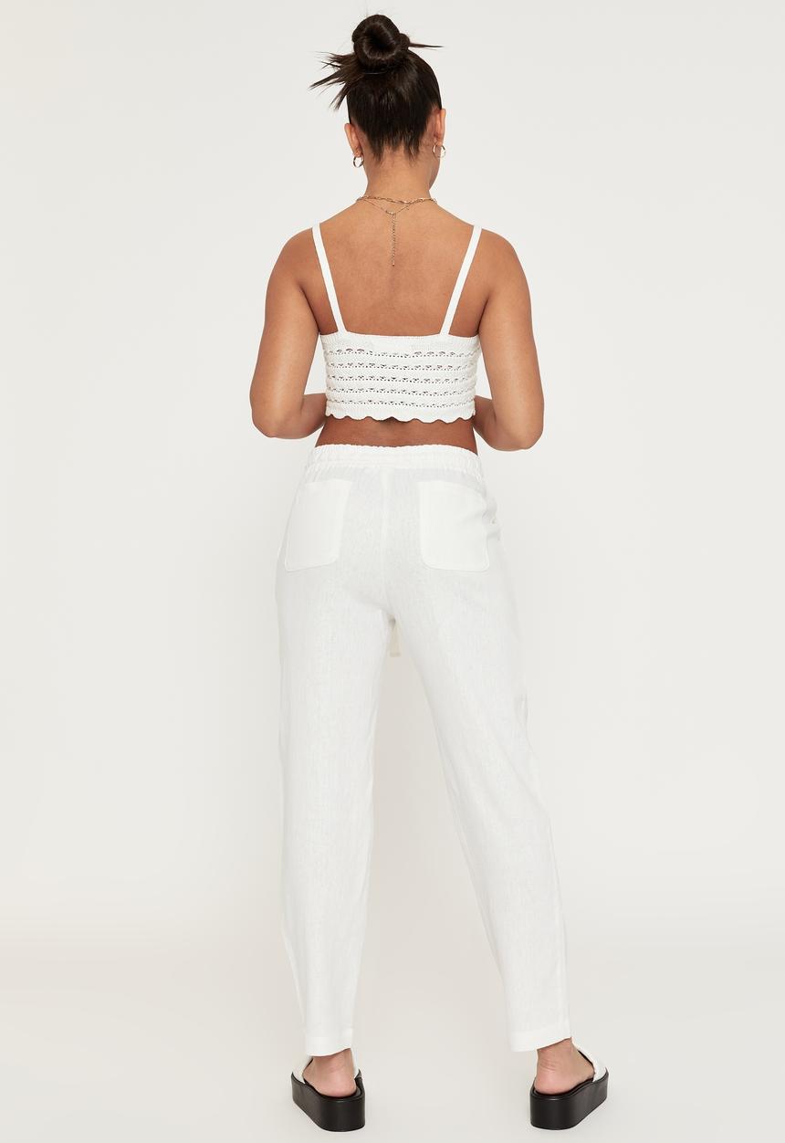 Supré  - Tanya pull on linen pant - white