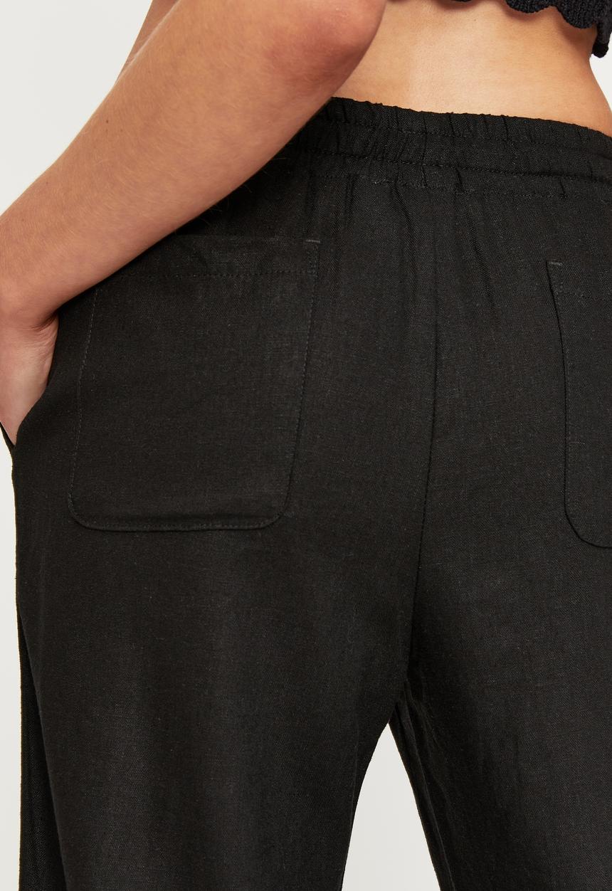 Supré  - Tanya pull on linen pant - black