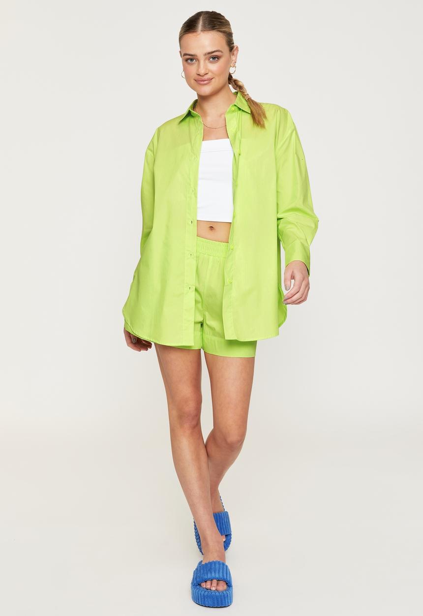 Supré  - Tessa casual oversized shirt - lime pop