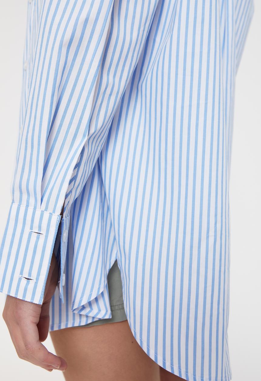 Supré  - Tessa casual oversized shirt - baja blue stripe