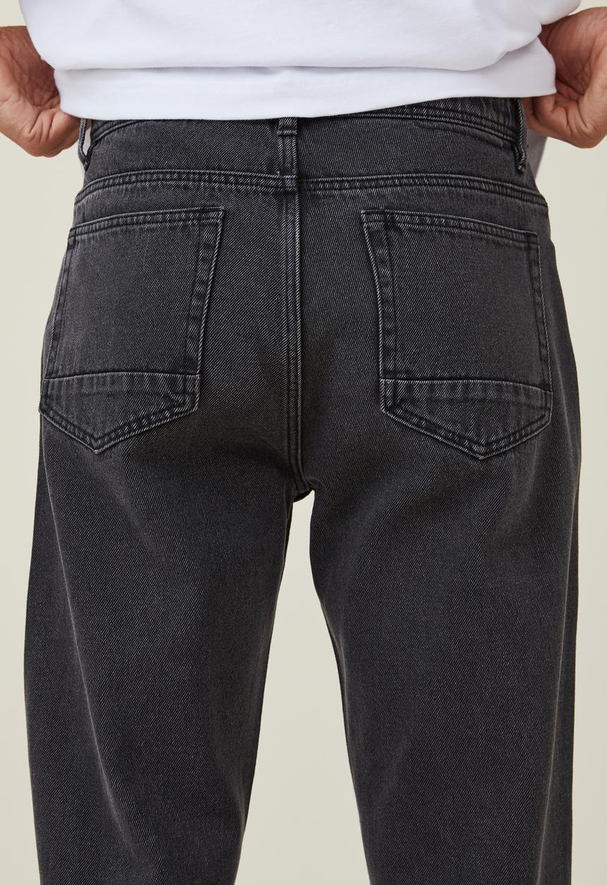 Cotton On - Crop tapered jean - raw hem black dawn