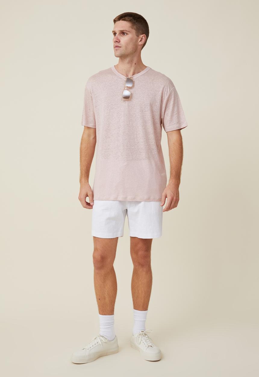 Cotton On - Loose fit linen T-shirt - dusty blossom