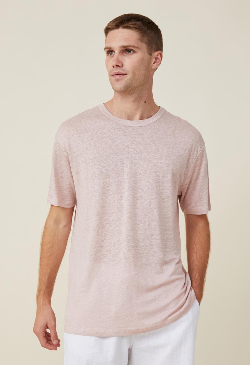 Cotton On - Loose fit linen T-shirt - dusty blossom