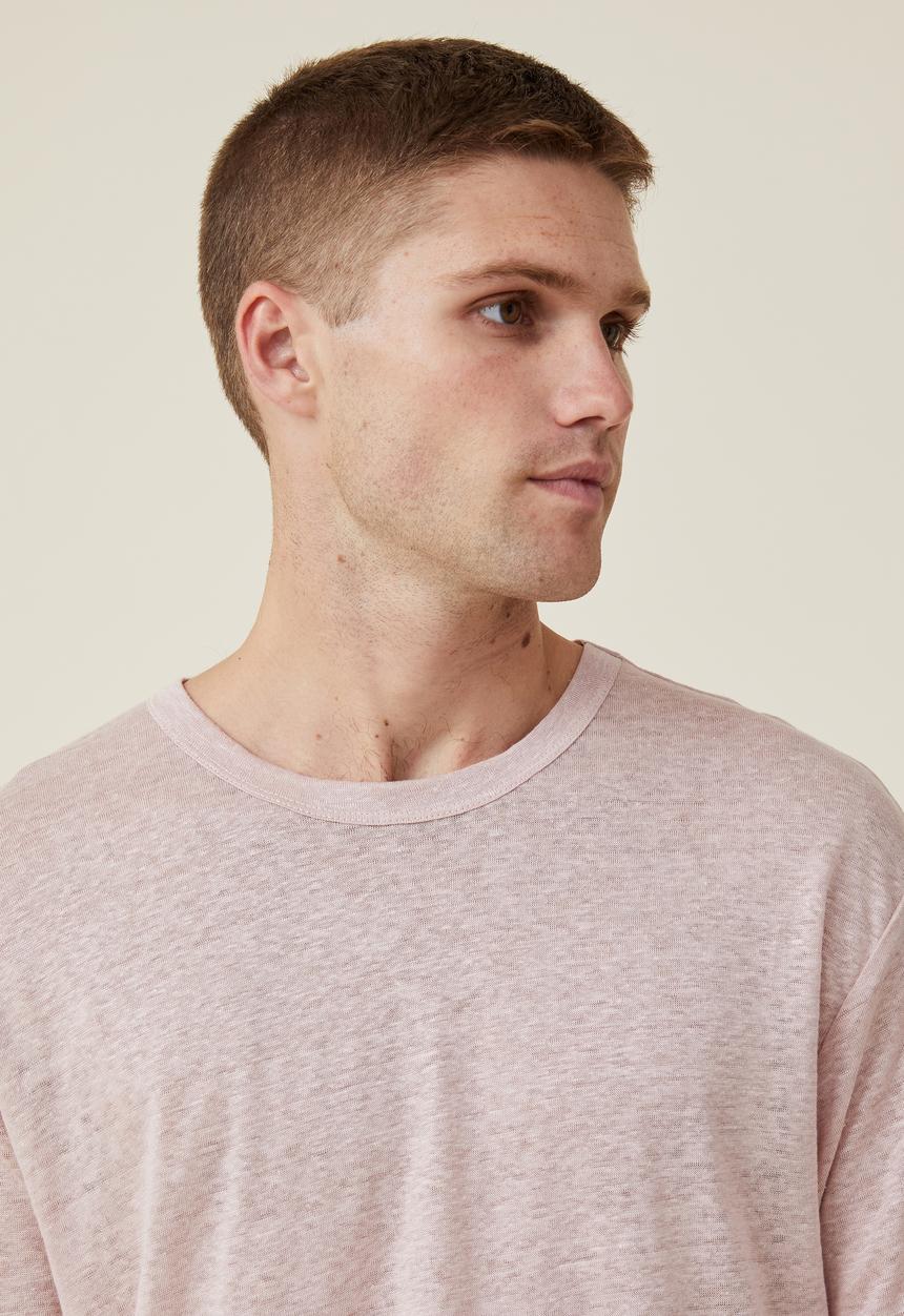 Cotton On - Loose fit linen T-shirt - dusty blossom