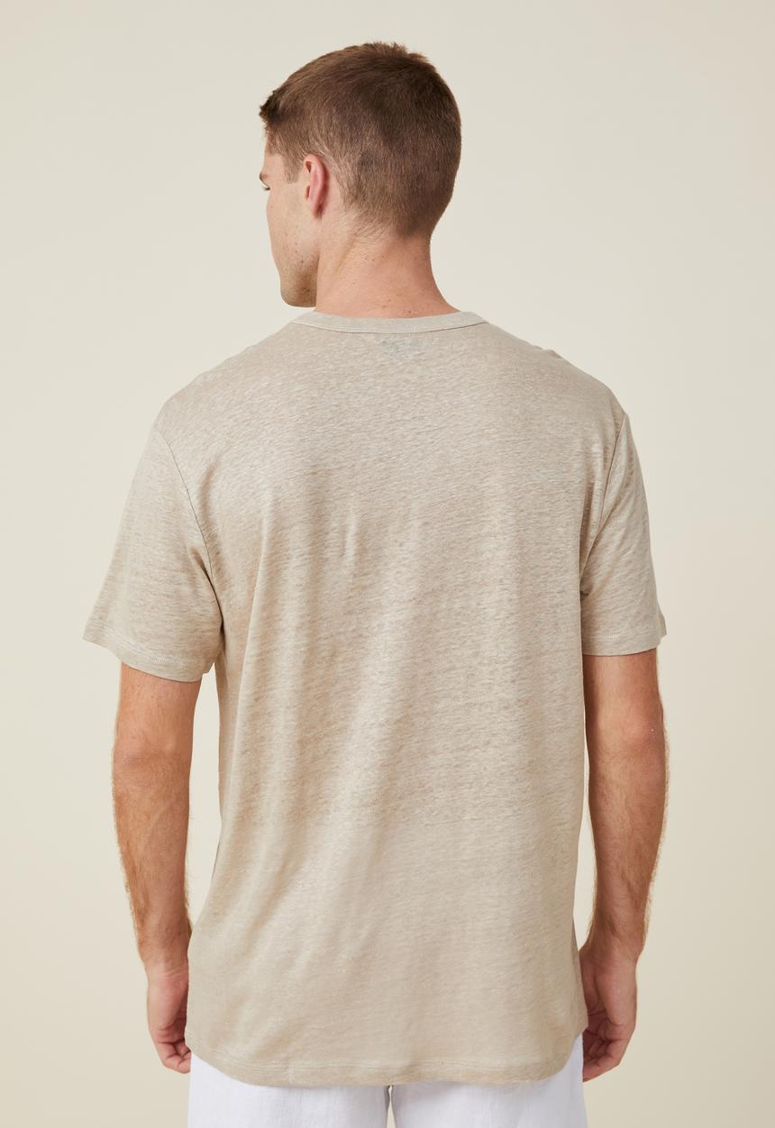 Cotton On - Loose fit linen T-shirt - gravel stone