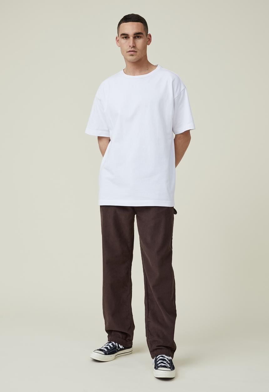 Cotton On - Loose fit pant - carpenter chocolate cord