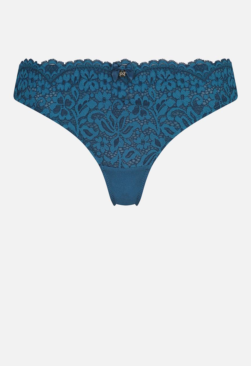 Hunkemoller - Rose string thong - blue