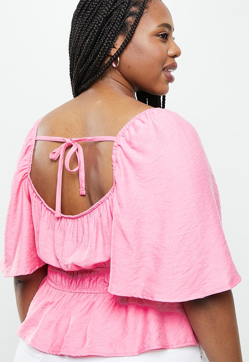 Me&B - Plus printed airflow top - pink