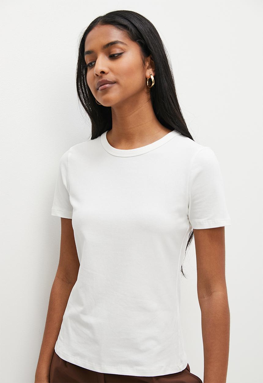 Superbalist - Basic crew fitted tee - ecru