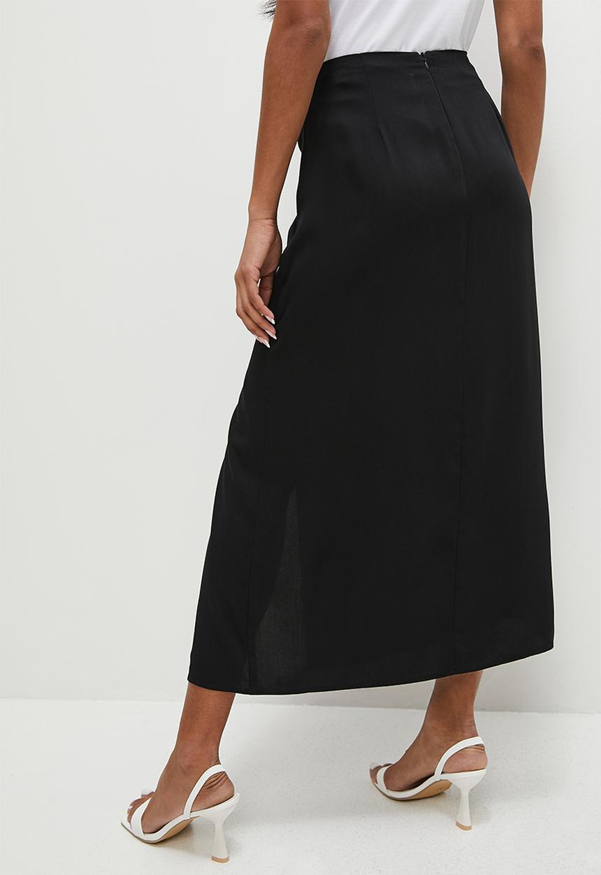 Superbalist - Ruched side slip skirt - black