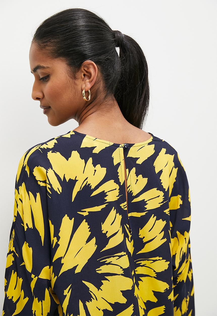 Superbalist - Kimono sleeve shell - yellow & navy