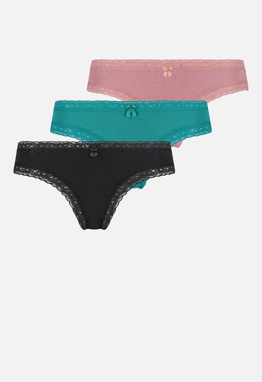 Hunkemoller - 3 Pack twilight cotton brazilian - multi 