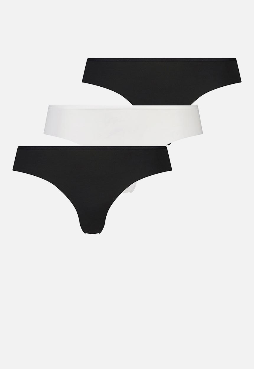 Hunkemoller - 3 Pack invisible lace brazilian - black & white 