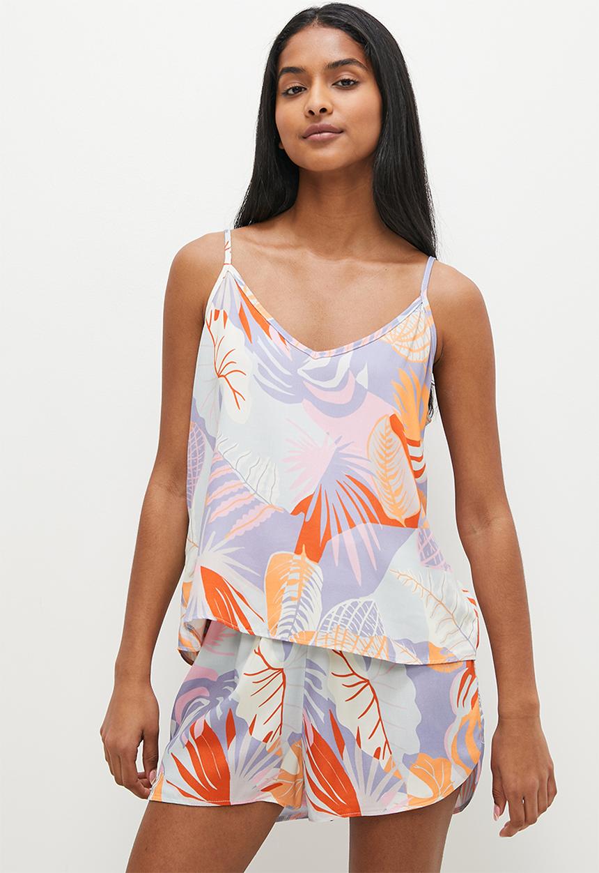 Superbalist - Sleep cami & shorts set - soft tropics