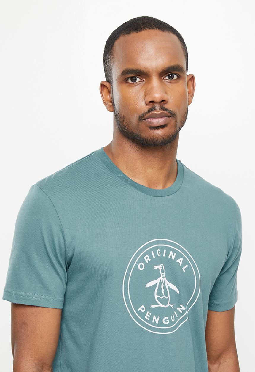 Original Penguin - Logo stamp short sleeve tee - blue coral