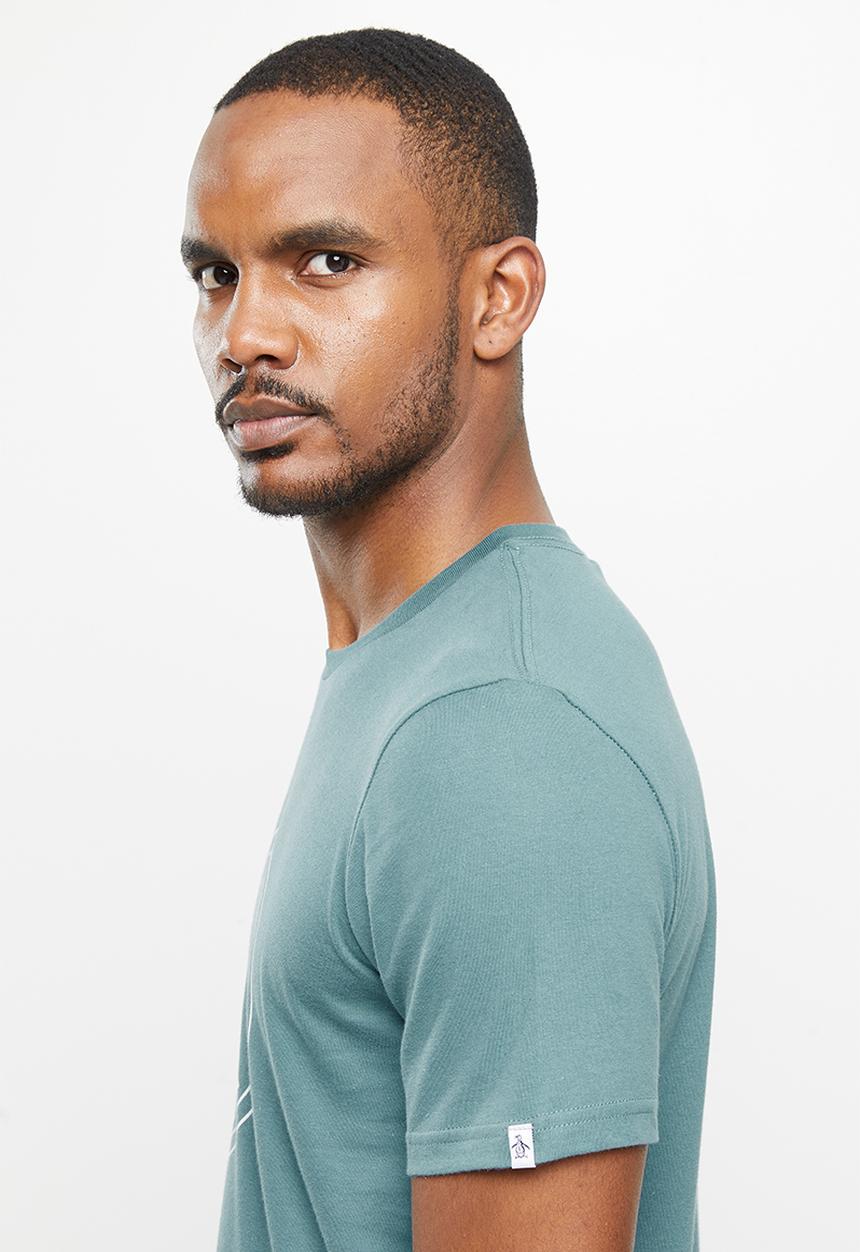 Original Penguin - Logo stamp short sleeve tee - blue coral