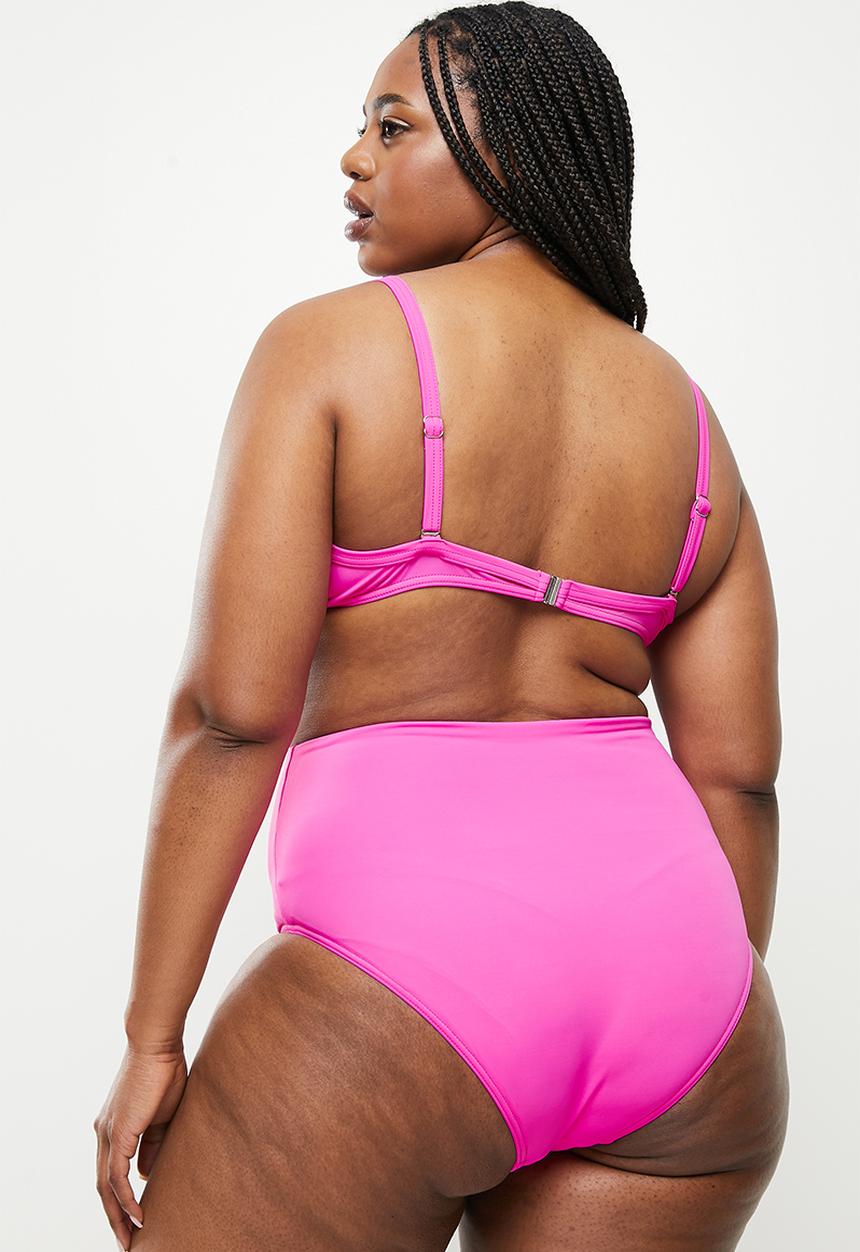 Me&B - Plus plain bikini set - pink