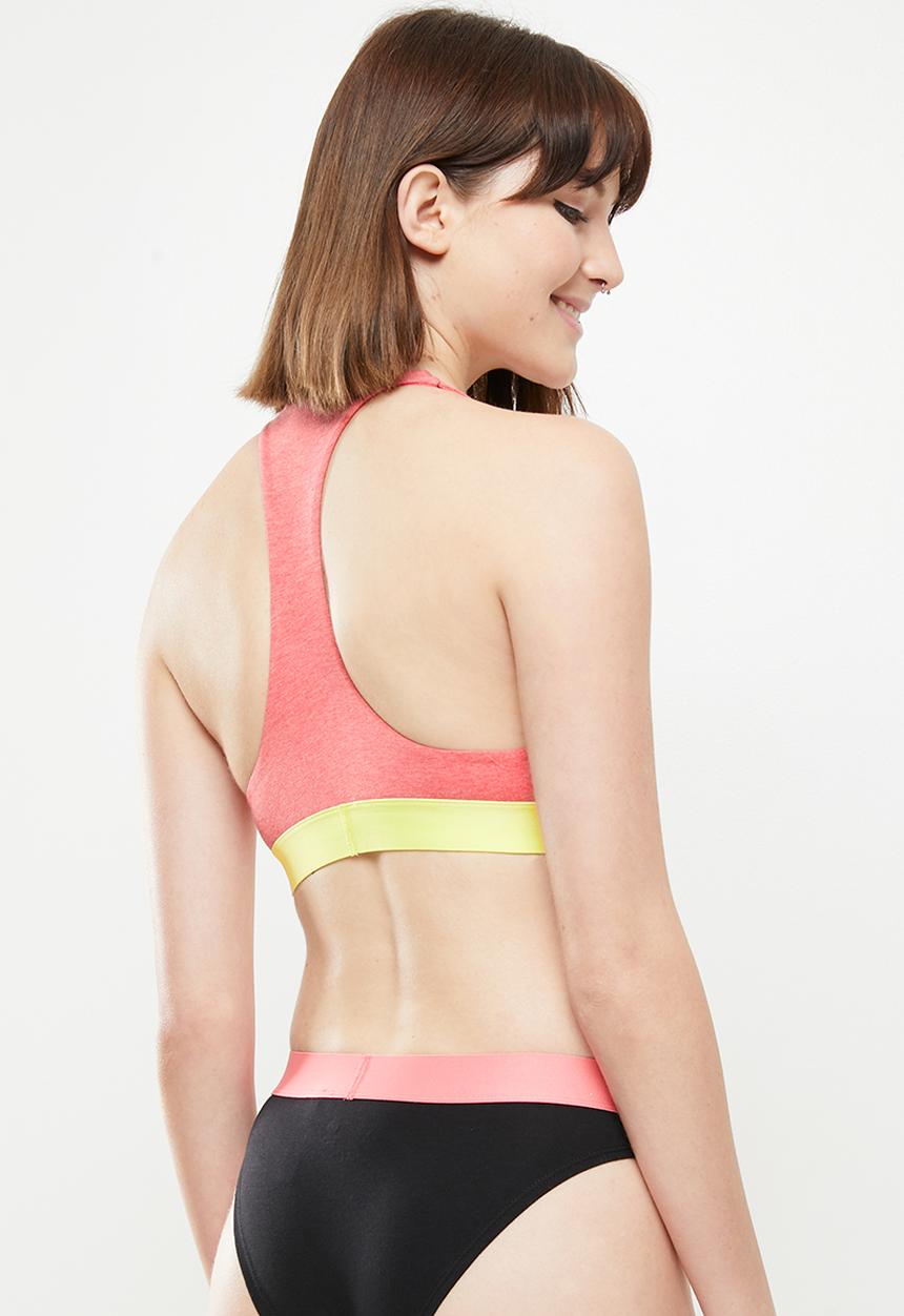 Superdry. - Large logo crop bralette - pink