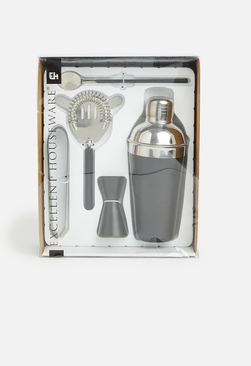 Excellent Houseware - Cocktail shaker set - matte black