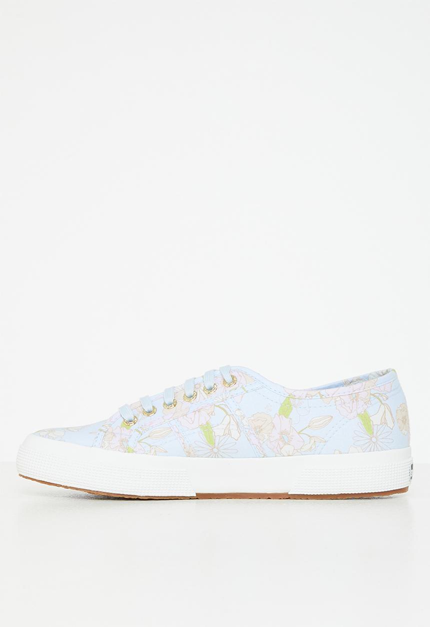 SUPERGA - S7124gw-a8m - lt blue/pink/orange flower