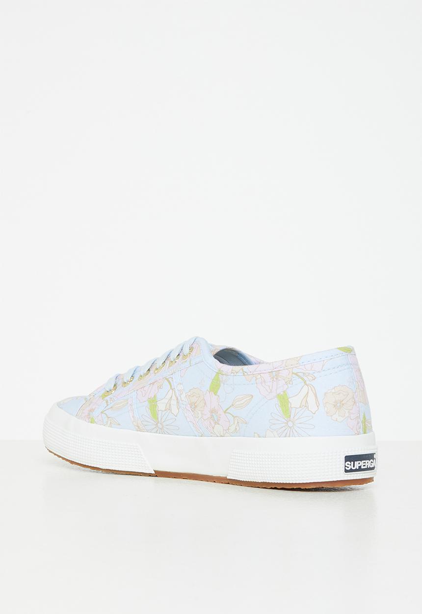 SUPERGA - S7124gw-a8m - lt blue/pink/orange flower