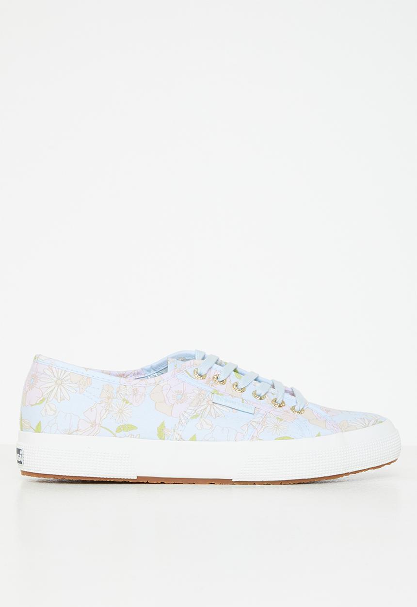 SUPERGA - S7124gw-a8m - lt blue/pink/orange flower