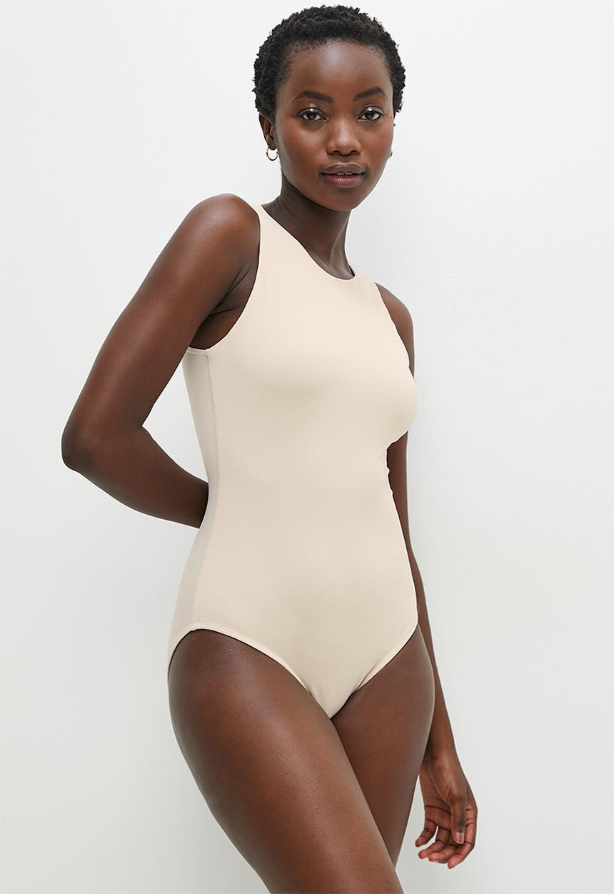 Superbalist - 2 Pack crew neck cutaway bodysuit - mocha & stone
