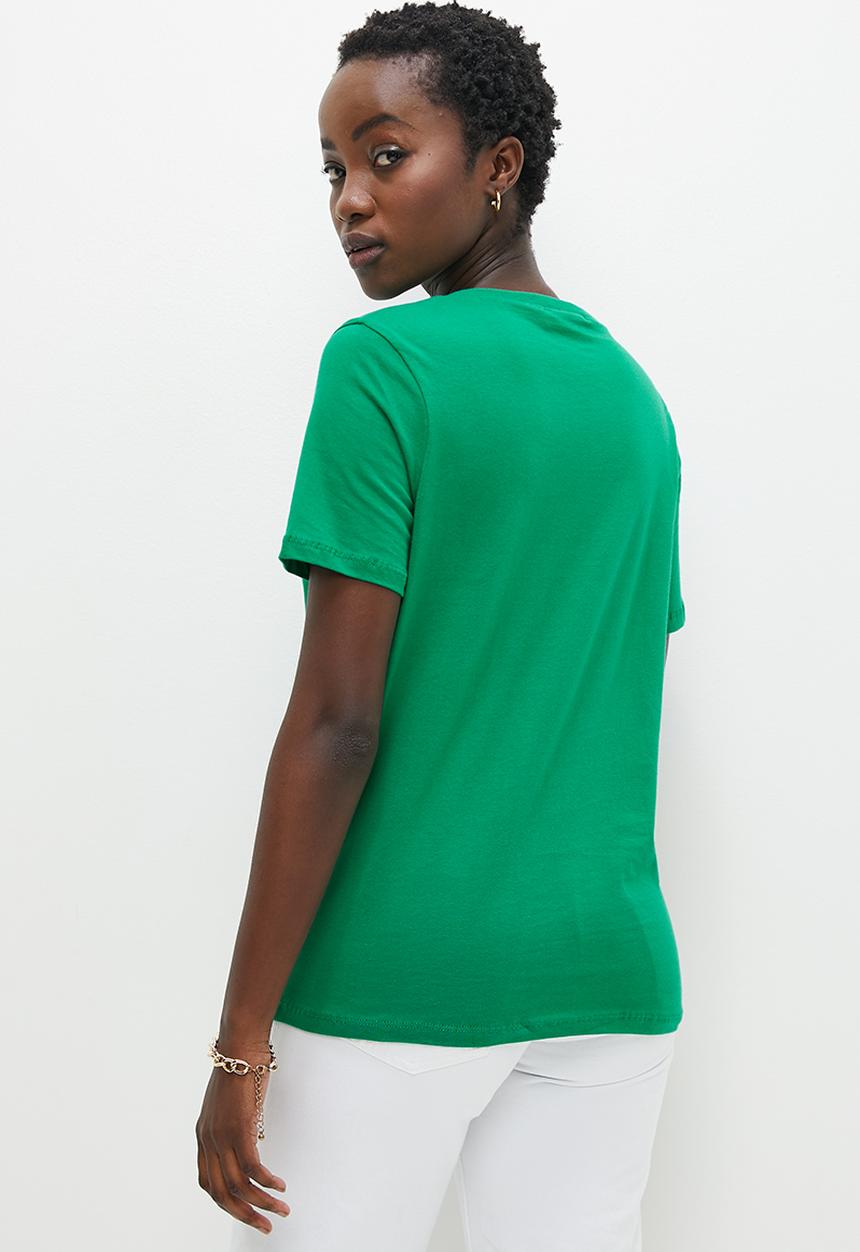 Superbalist - Relaxed basic v neck - green